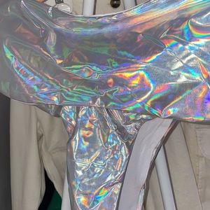 Holographic strapless bikini